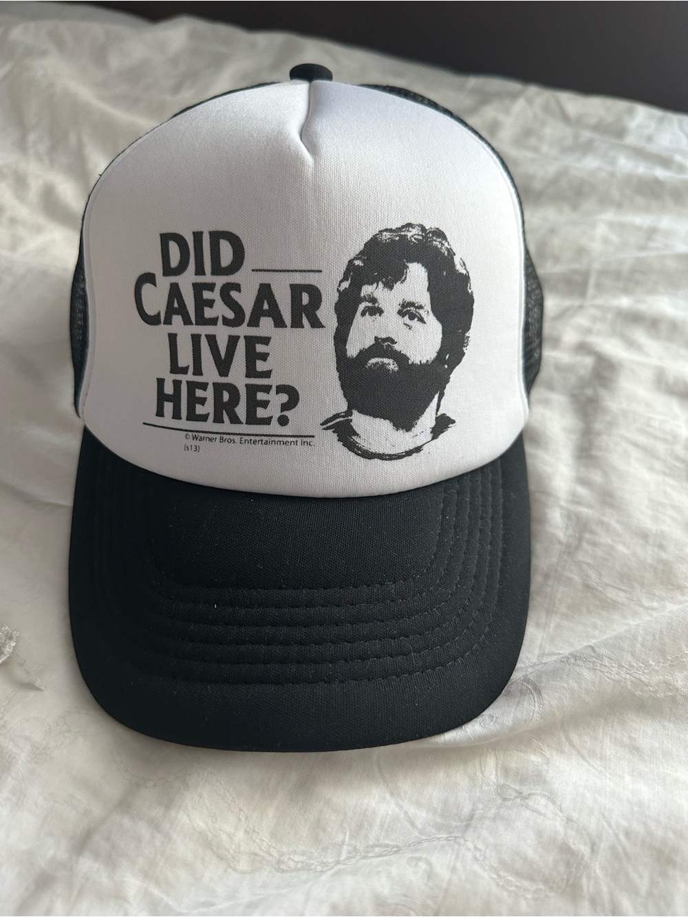 Did Caesar Live Here? Black & White Trucker Hat